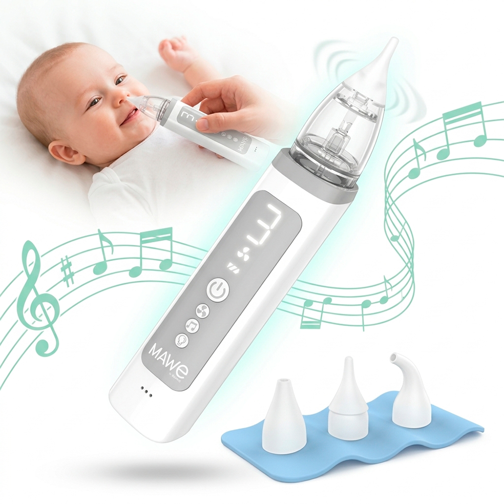 Aspirador Nasal Para Bebés Mawe by Gadnic Eléctrico Recargable Con Música y Luces