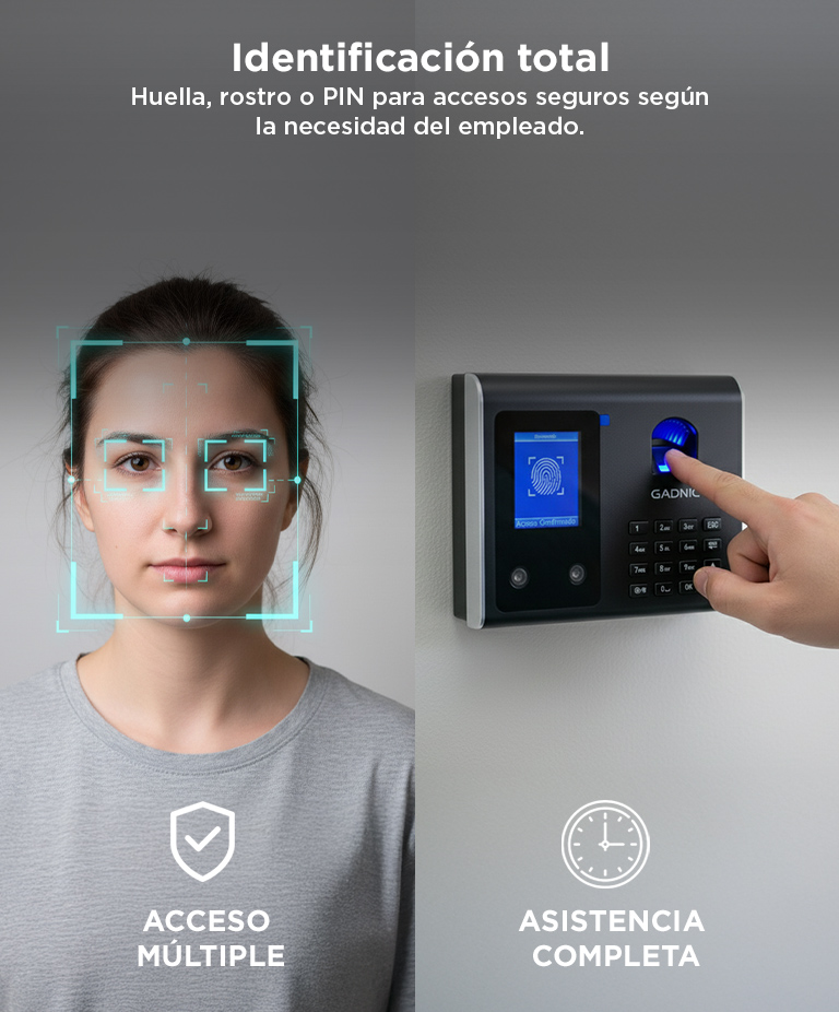 Control de acceso biométrico Gadnic Huella, Rostro y Contraseña | Gadnic