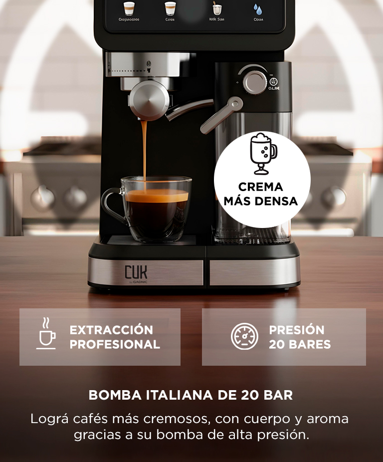 Cafetera Expreso Cuk By Gadnic CM5600 Semi Automática 20 Bar Con
