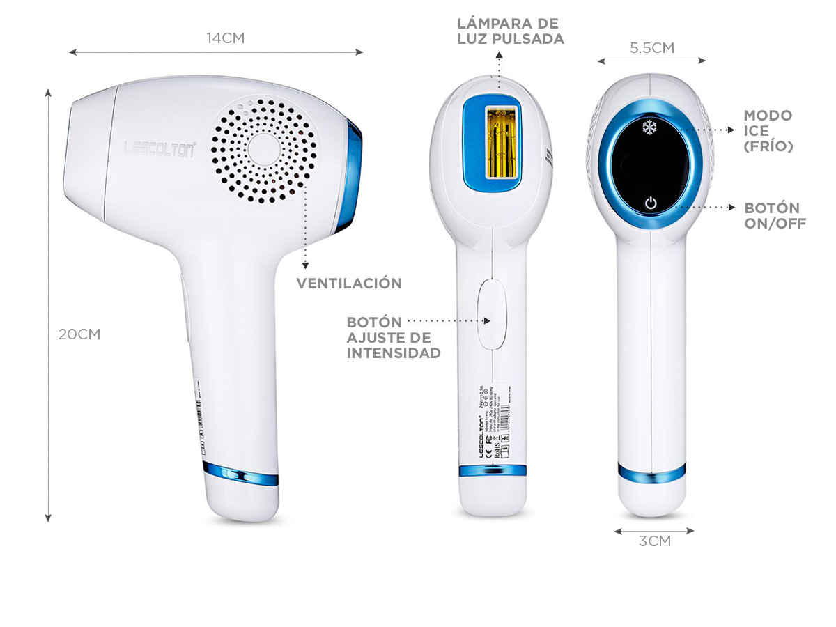 Depiladora Láser Lescolton T011C Sistema Ice 40w Filtro UV | Bidcom