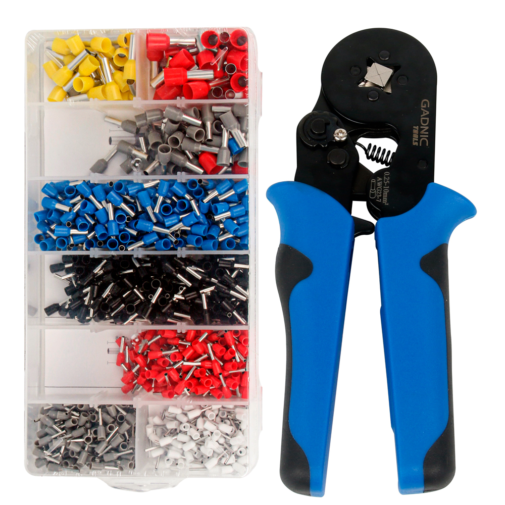 Kit Pinzas Kit Pinza Gadnic Crimpeadora 1200 Piezas Terminales Tubular | Gadnic