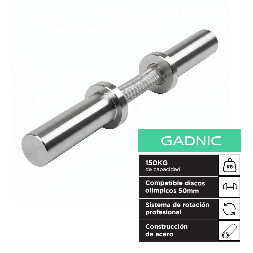 Mancuerna Olímpica GADNIC 5.6 Kg 50mm Acero Profesional Peso Ajustable