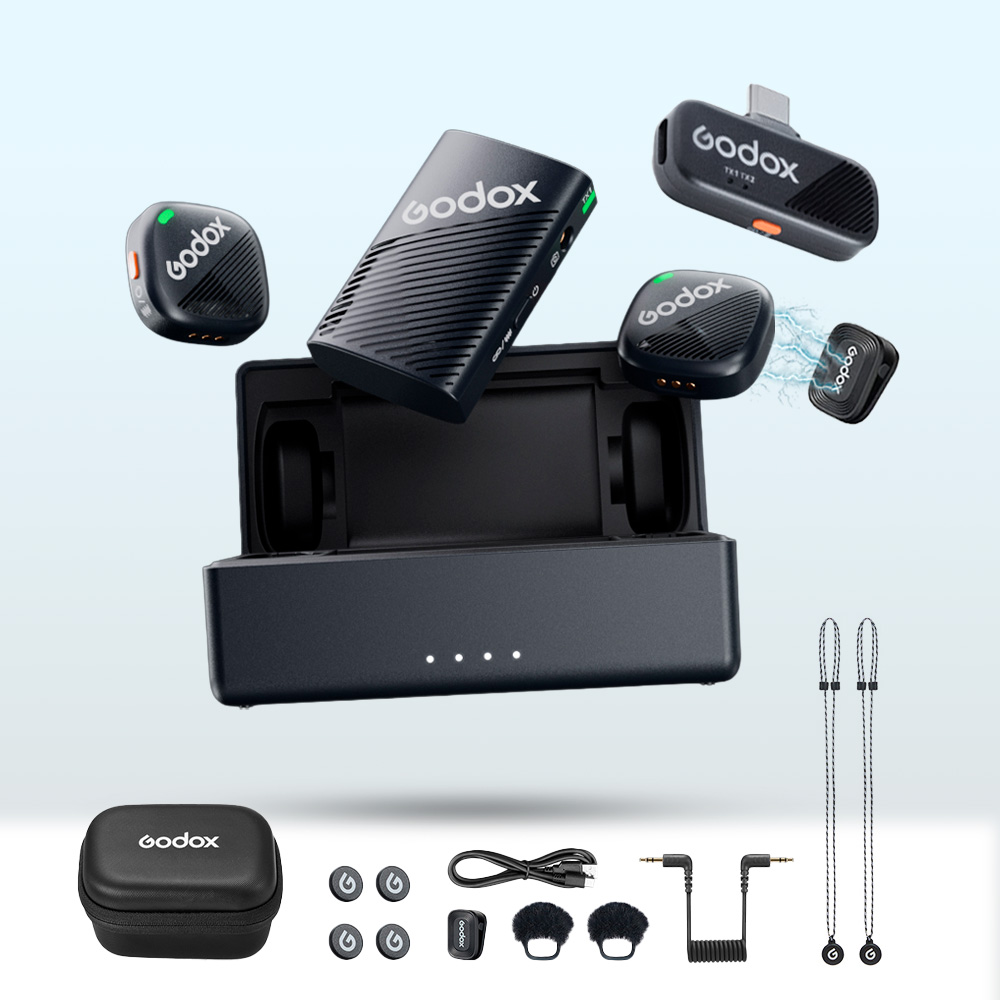 Micrófono Inalambrico Godox Cube C Combo Kit 1 24 bits 40 horas 115 dB 300 m