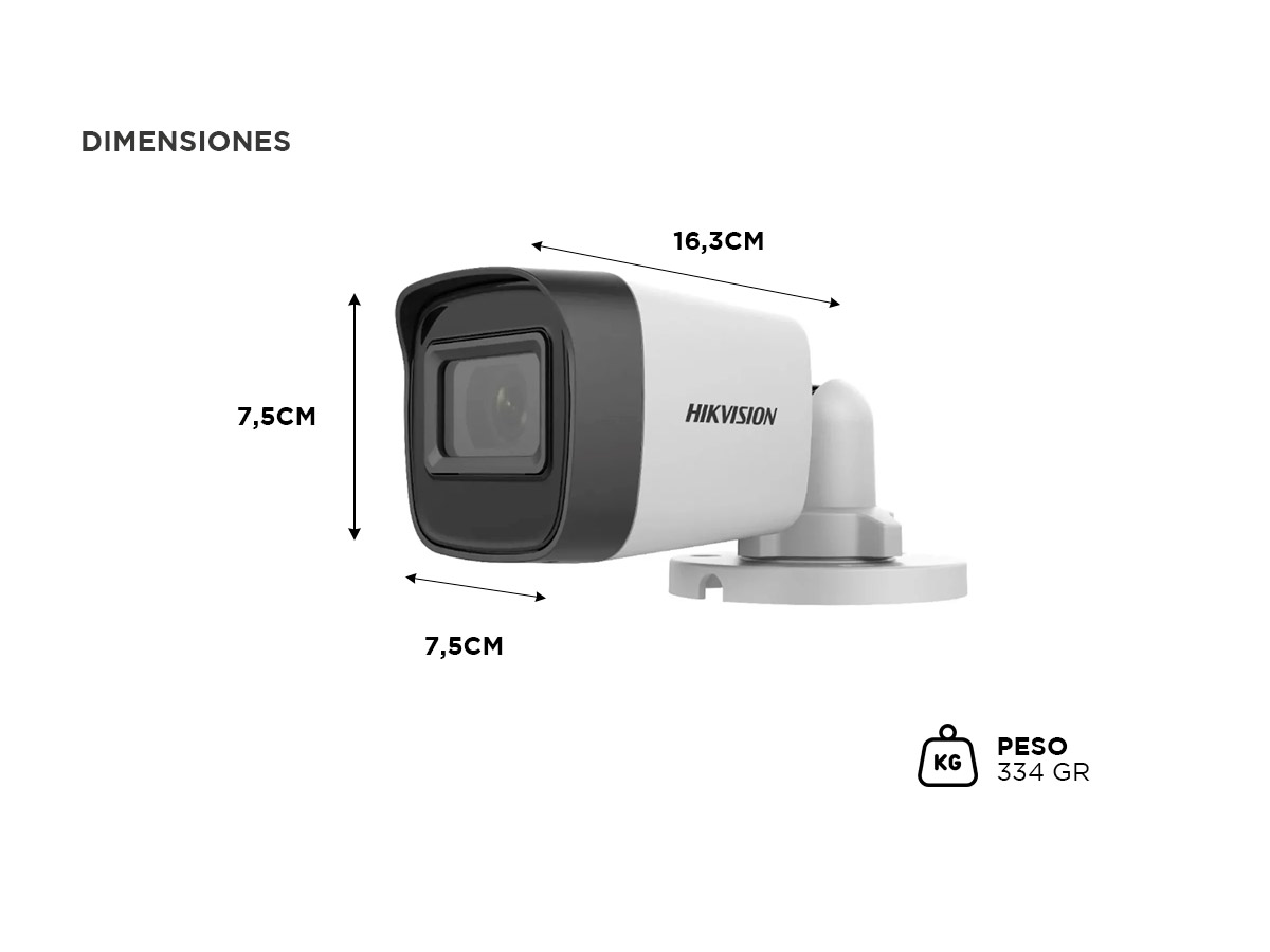 TELECAMERA TURBO HD HIKVISION BULLET OTTICA FISSA 3.6MM WDR 120dB EXIR