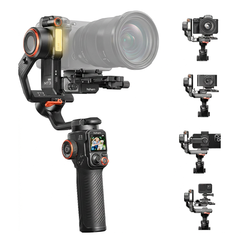 Estabilizador Gimbal Hohem iSteady MT3 Pro IA Cámaras 25 Control Remoto Desmontable