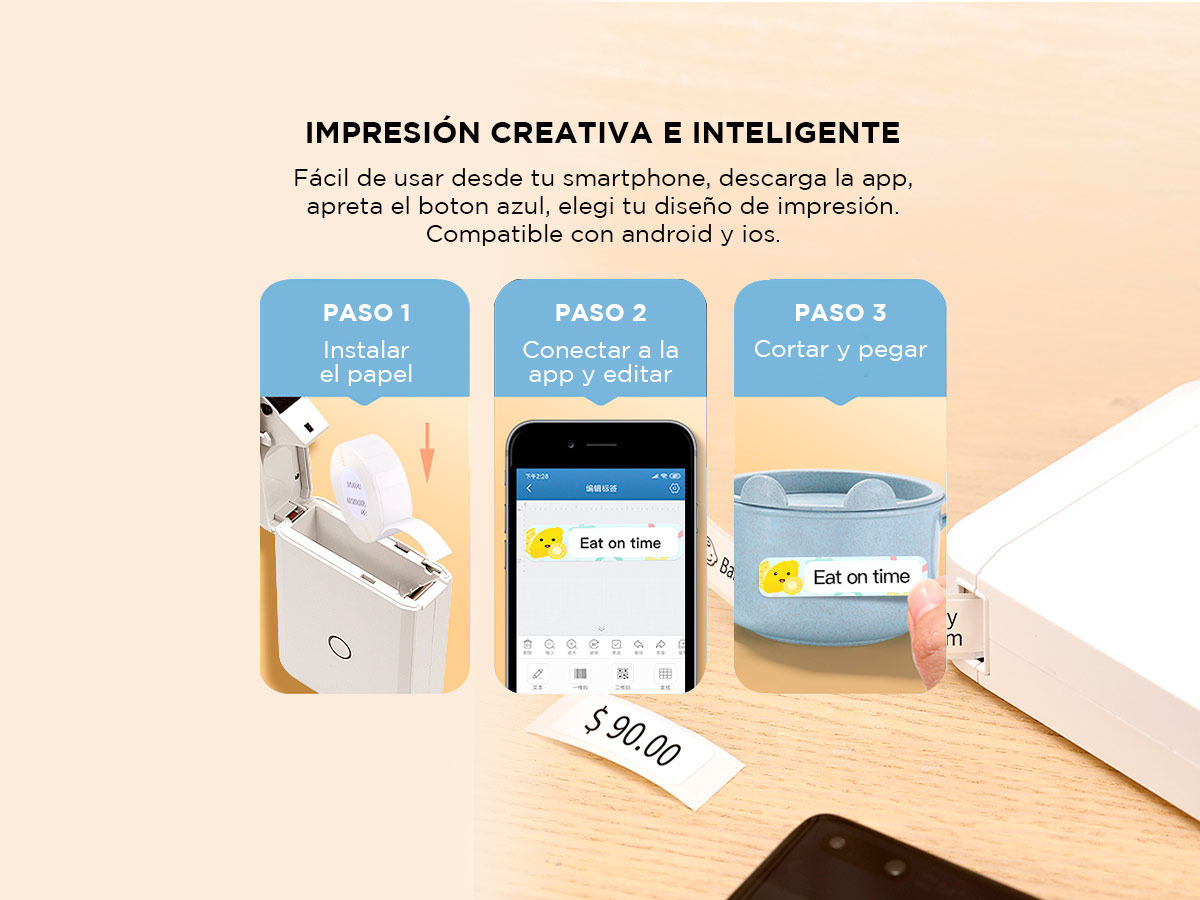 Máquina Etiquetadora D110 Con Cinta, Impresora Portátil De E | Meses Sin Interés