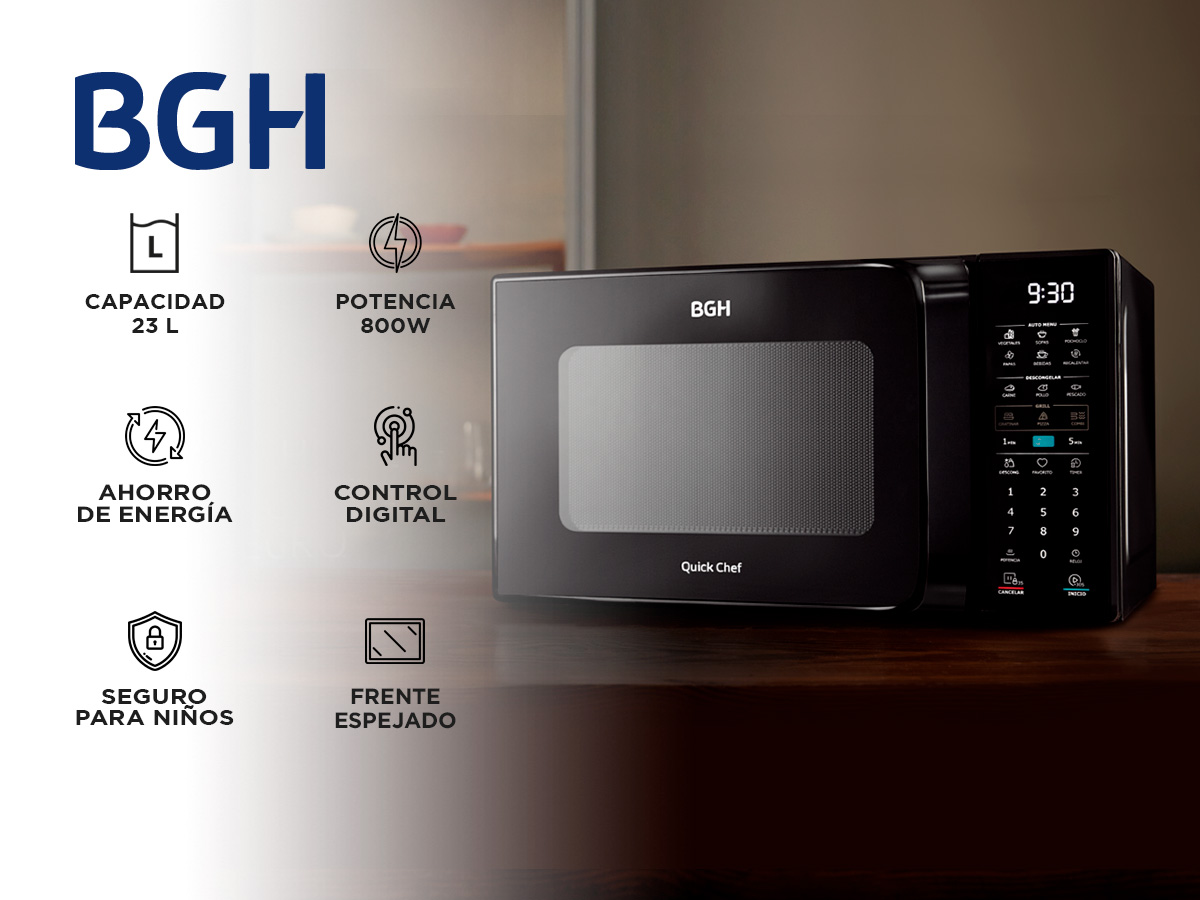 Microondas Digital BGH Eco 23 Litros B223DN20 | Bidcom