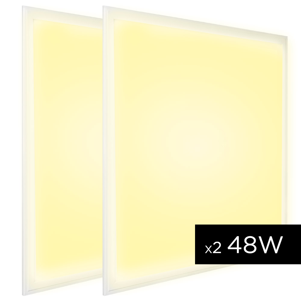 2x Plafon Empotrable Lampara techo Led Gadnic PNL48 Cuadrado 48W CalidoFrio 3000K6000K KIT