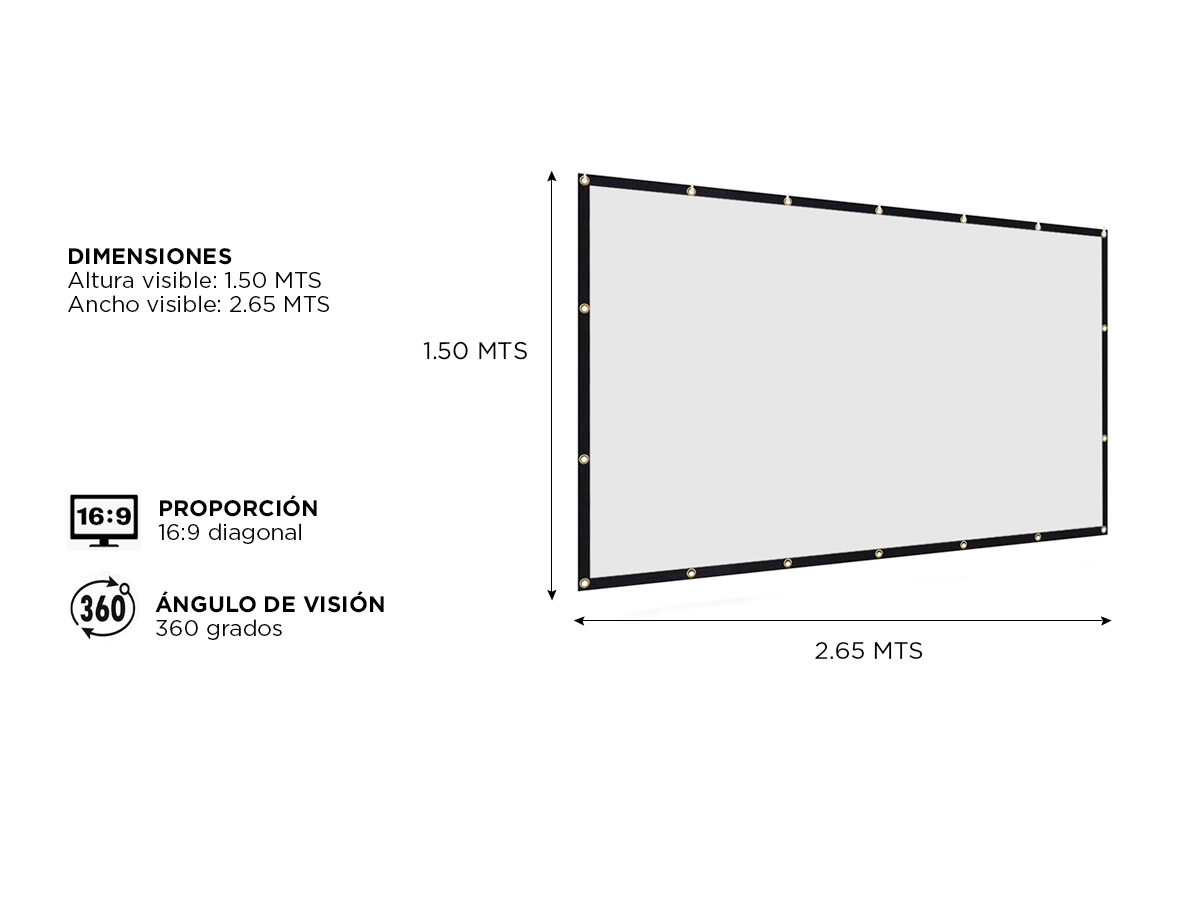 Pantalla de Proyector Gadnic 120 Portátil Visión 360 | Gadnic