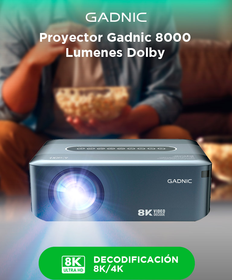 Proyector Gadnic 8000 Lumenes Sonido Envolvente | Gadnic