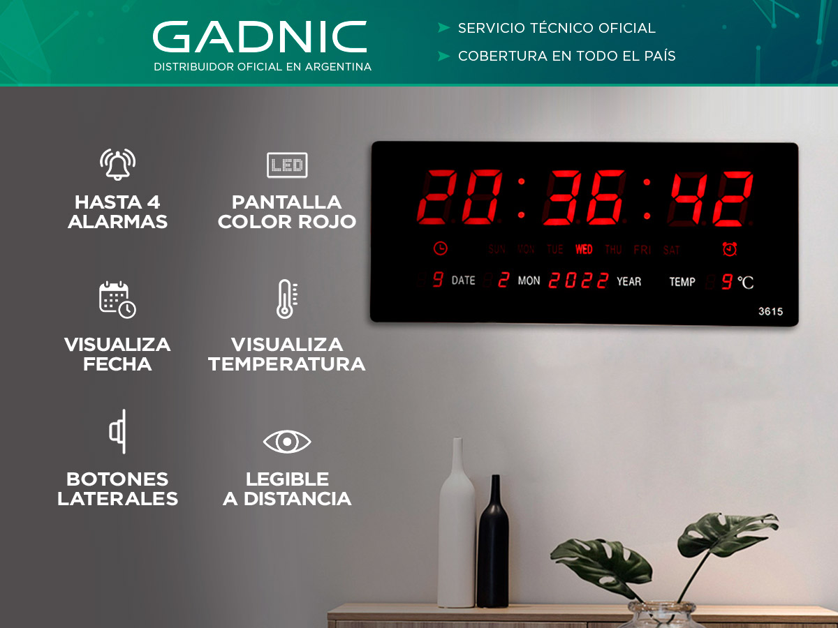 Reloj Middle Reloj de Parede Grande Gadnic Led Digital | Gadnic