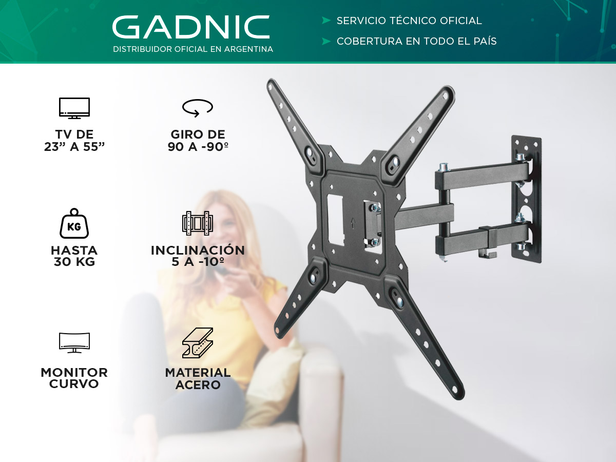 Soporte Para Televisor De Pared Gadnic S BRACK41 De Movimiento Completo