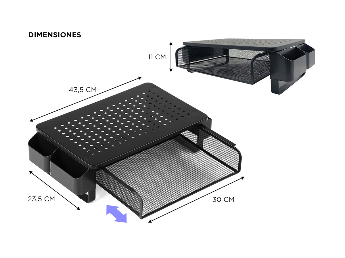 Soporte Elevador Para Monitor Ajustable De Metal Ventilado | Cuotas Sin