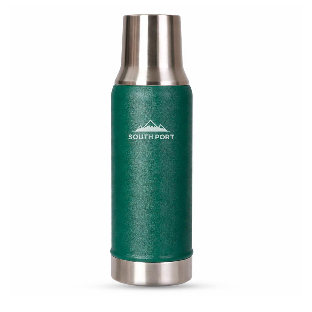 Termo South Port By Gadnic 800 ml Pico Cebador Tapa Multifunción Mate Doble Capa De Acero Inoxidable Conservación Térmica